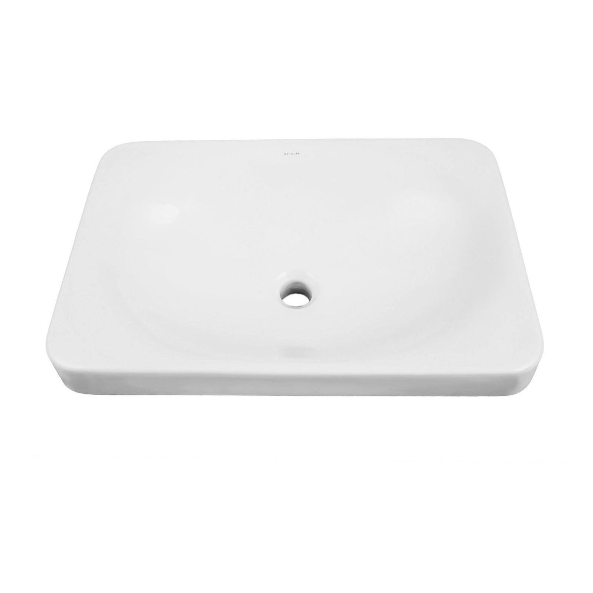 White Semi-Recessed Rectangular Lavatory Sink Y904486