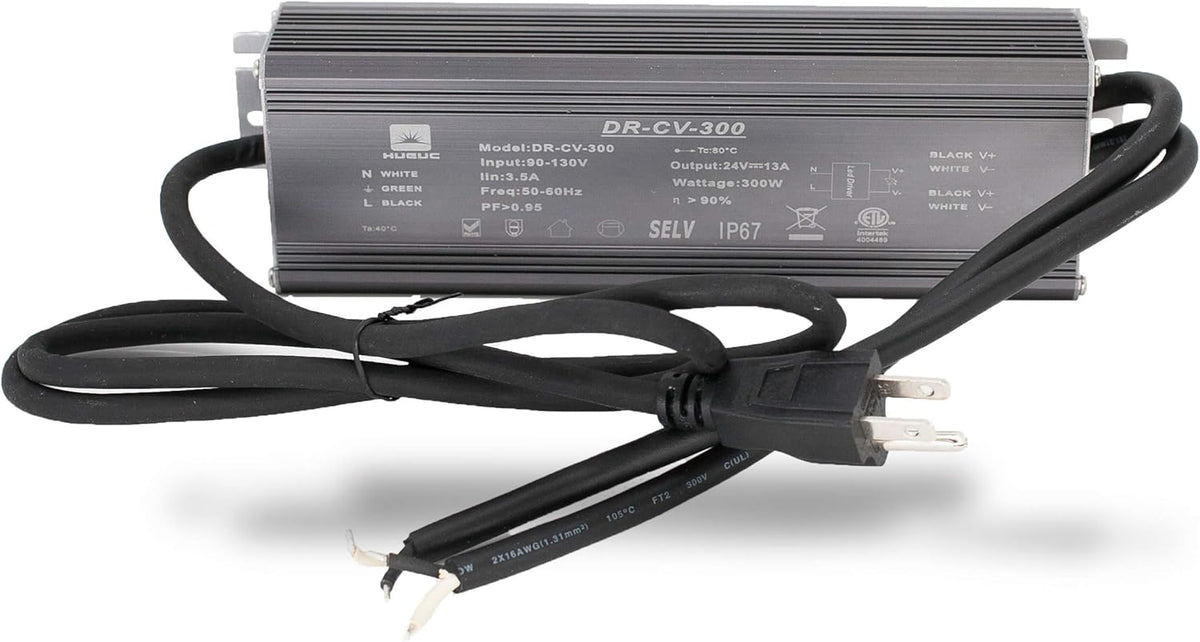 24v 300w LED Power Supply Driver Transformer for LED Strip Light 110v to DC Output Pack of 2 B430049