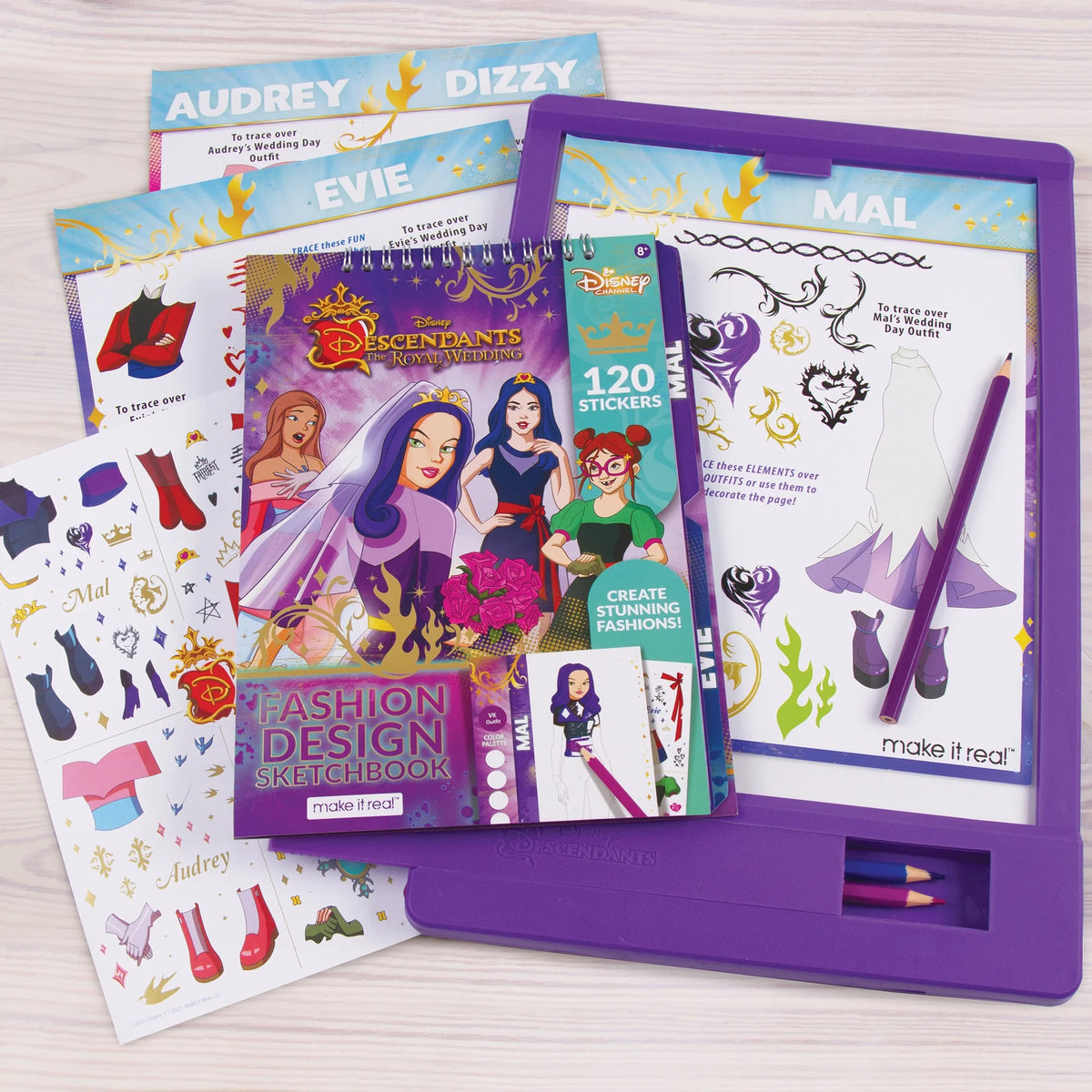 9 Piece Light Table & Sketchbook Set with Stickers & Coloring Pencils H159346