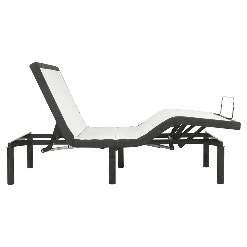 Adjustable Twin Long Metal Bed Base in Black Q252937