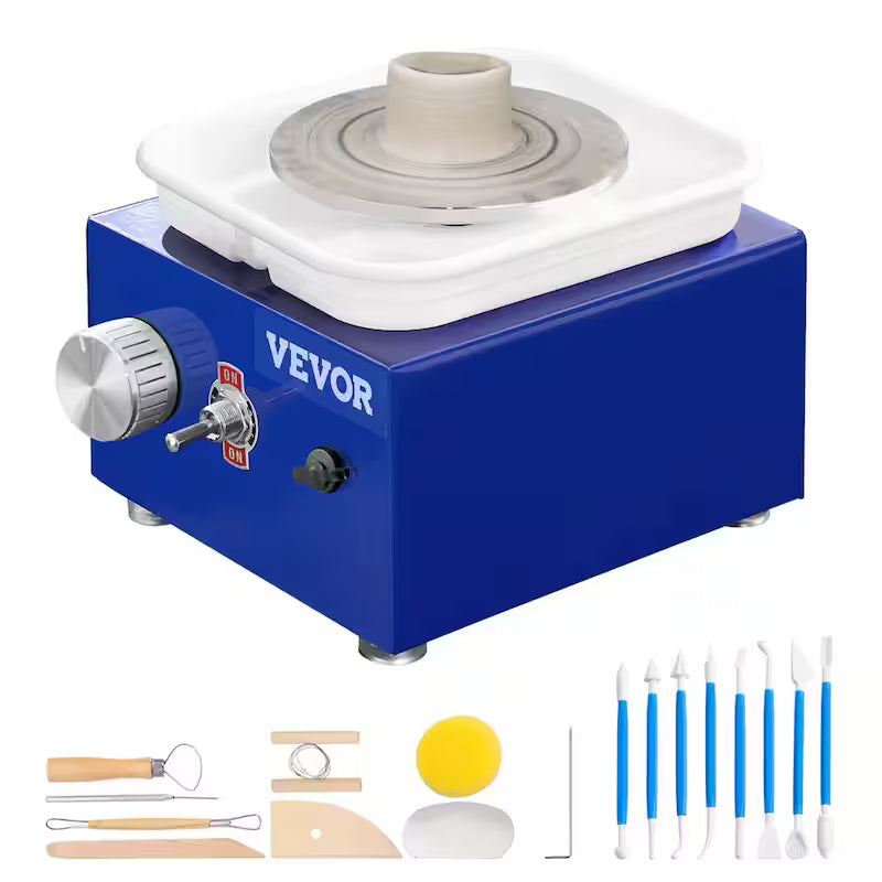 Mini Pottery Wheel 2-Turntables Ceramic Clay Forming Machine 30-Watts 0-300 RPM F291351