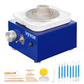 Mini Pottery Wheel 2-Turntables Ceramic Clay Forming Machine 30-Watts 0-300 RPM F291351