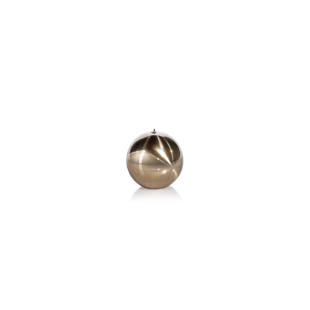 3.5 inch Tall Ball Shaped Titanium Gold Candle (Set of 6) J81604