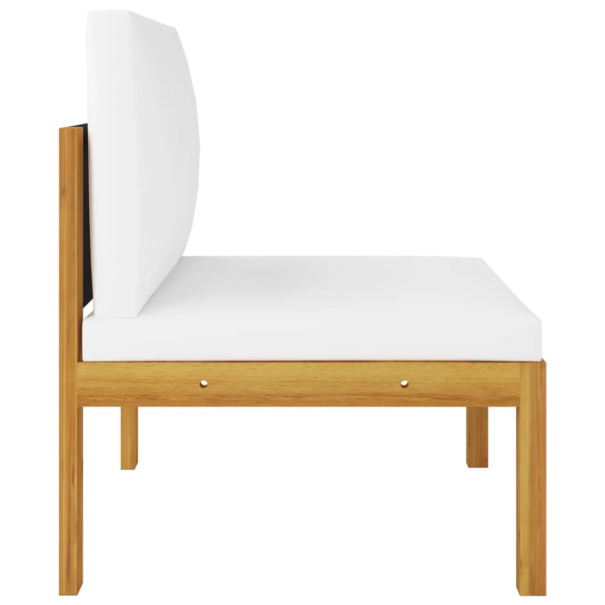 Cream White Acacia Wood Rope Middle Sofa J351