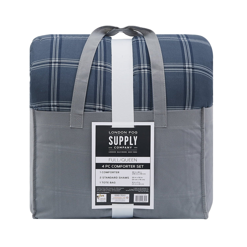 Grey 4-Piece Garment Washed Comforter Set S2181