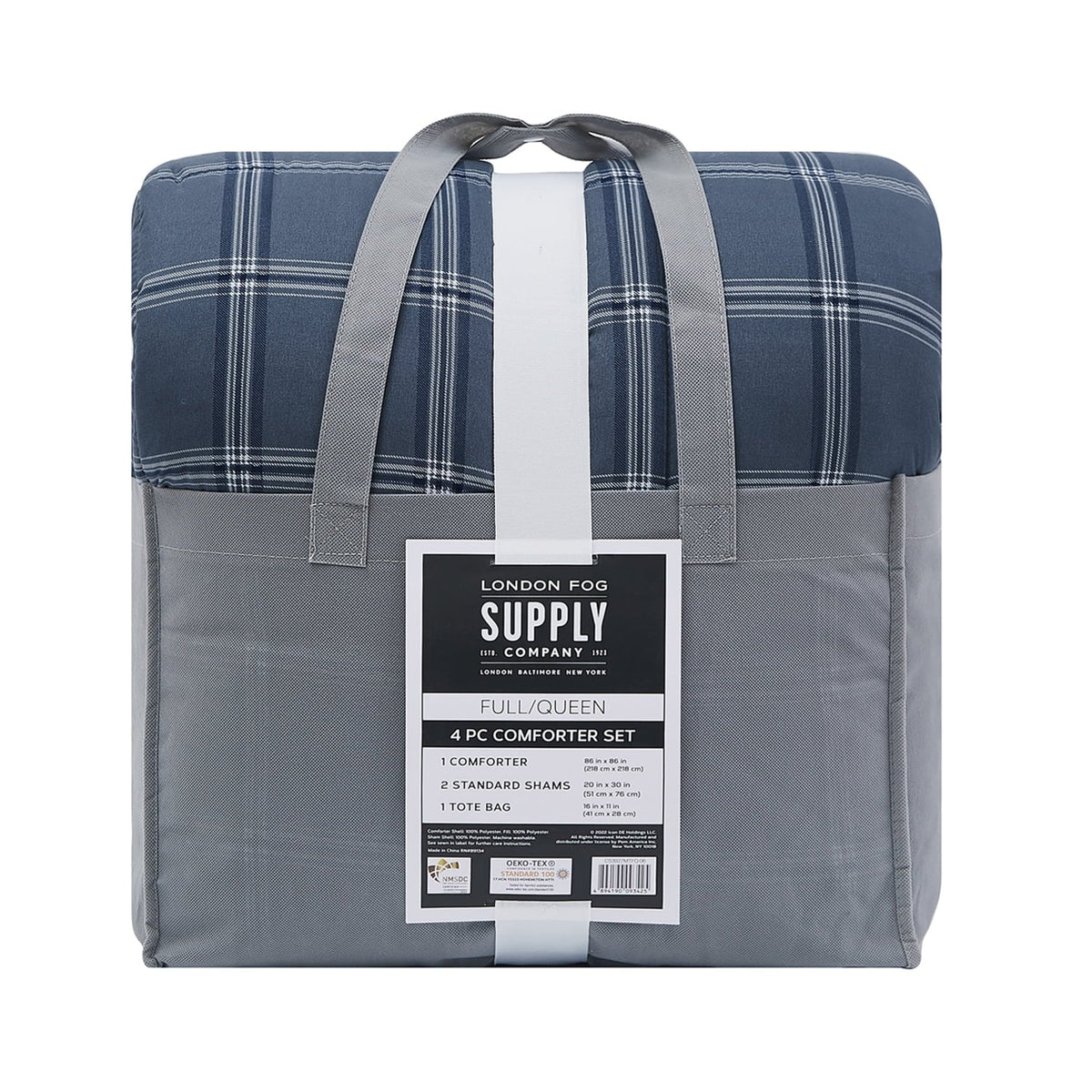 Grey 4-Piece Garment Washed Comforter Set S2181