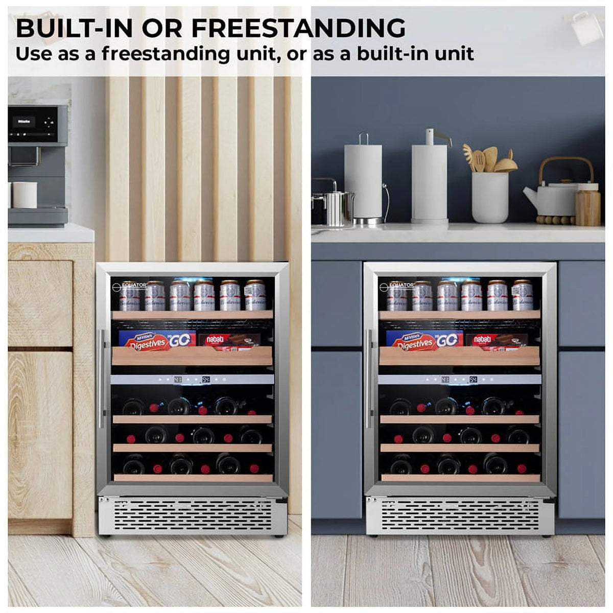 2-Zone Gourmet Center with Wine Bottle Storage A374416