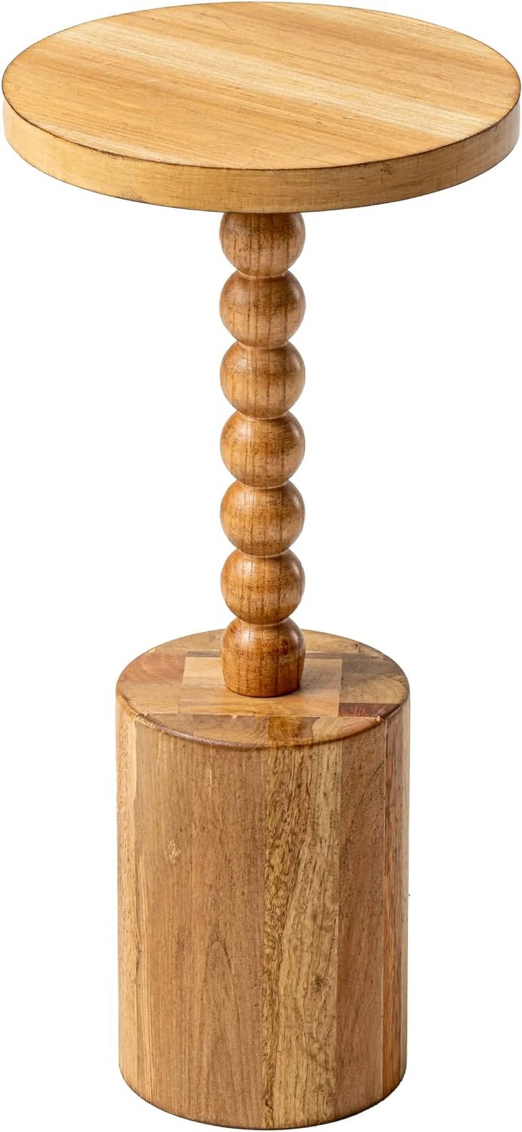 Round Rustic Wood Pedestal End Table X312