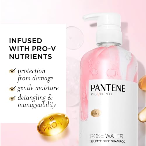 Sulfate Free Shampoo and Conditioner Set Rose Water 17.9 Fl Oz 2 Pack P145
