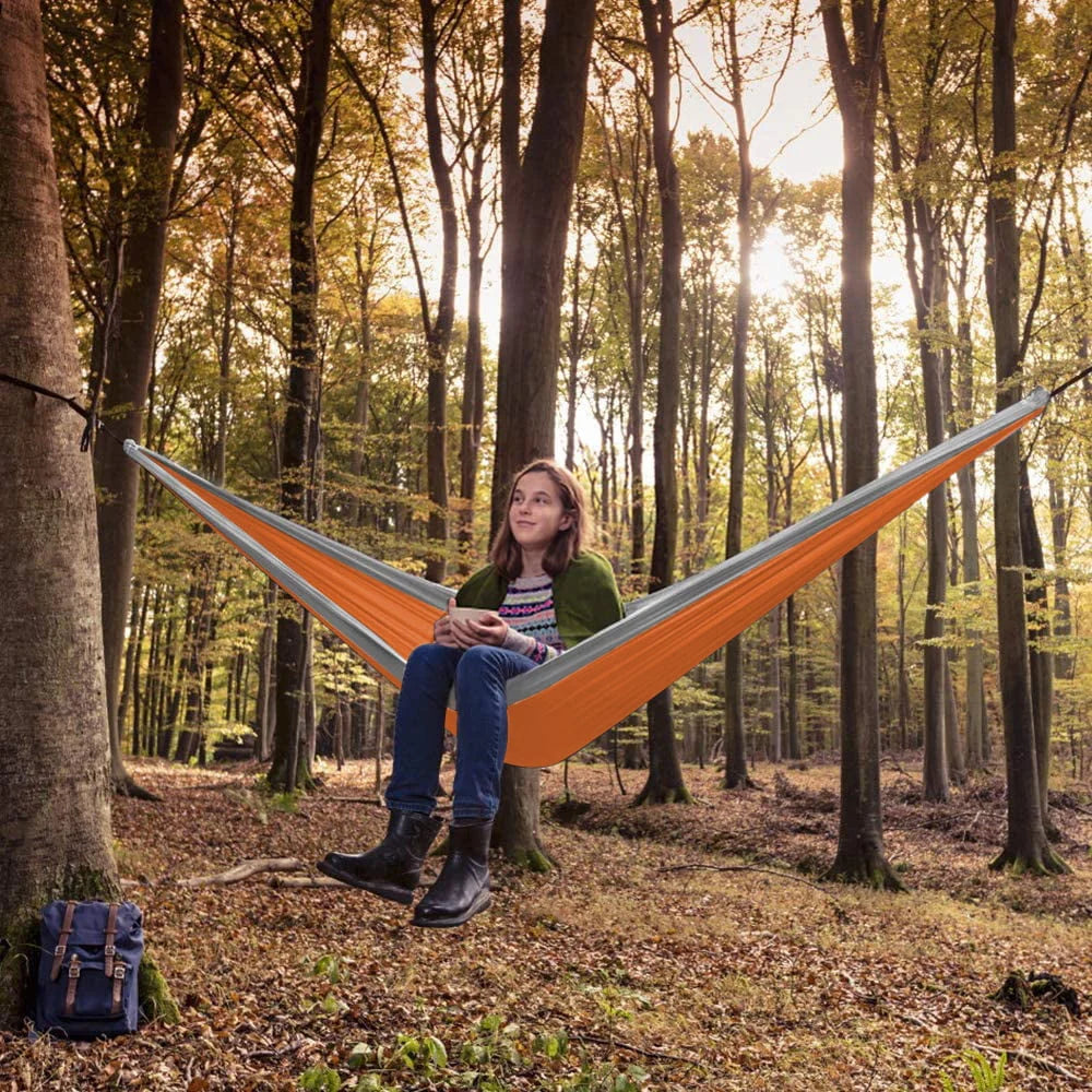 Camping Hammock Double Portable Dark Green X3581