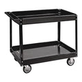 36 in. x 24 in. Two Shelf Steel Service Cart, Black V9785