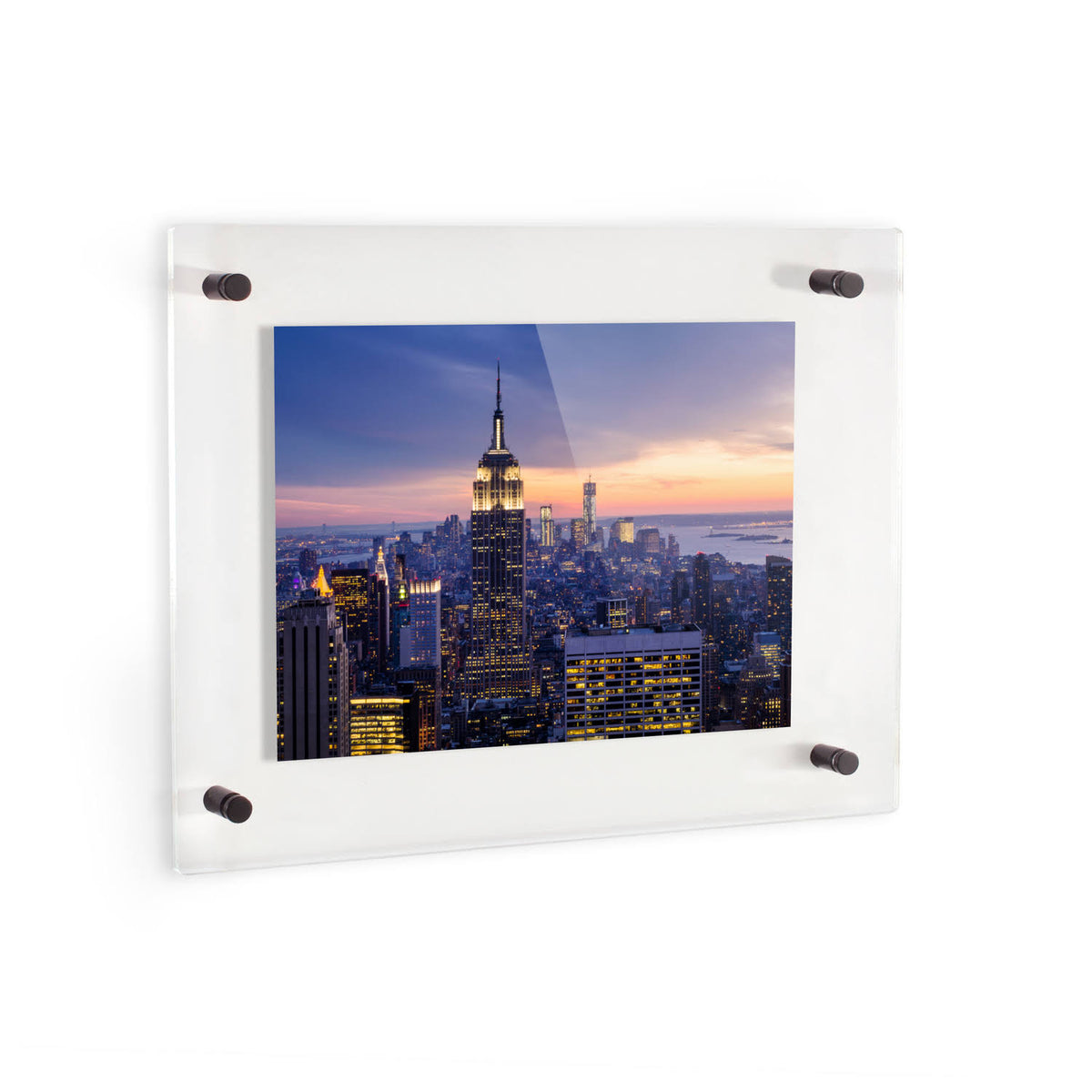 Acrylic Floating Frame for Pictures Up to 22x27 Inches with Black Acrylic Standoff S650781