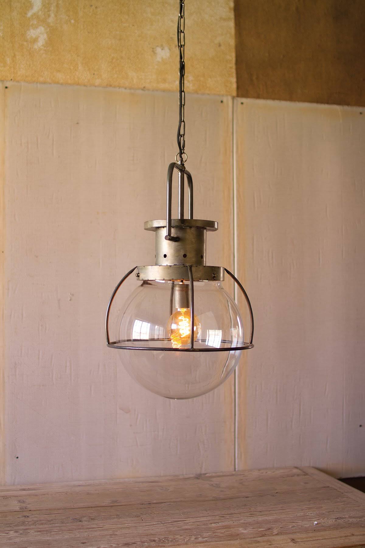 Glass Globe Pendant Light E621756