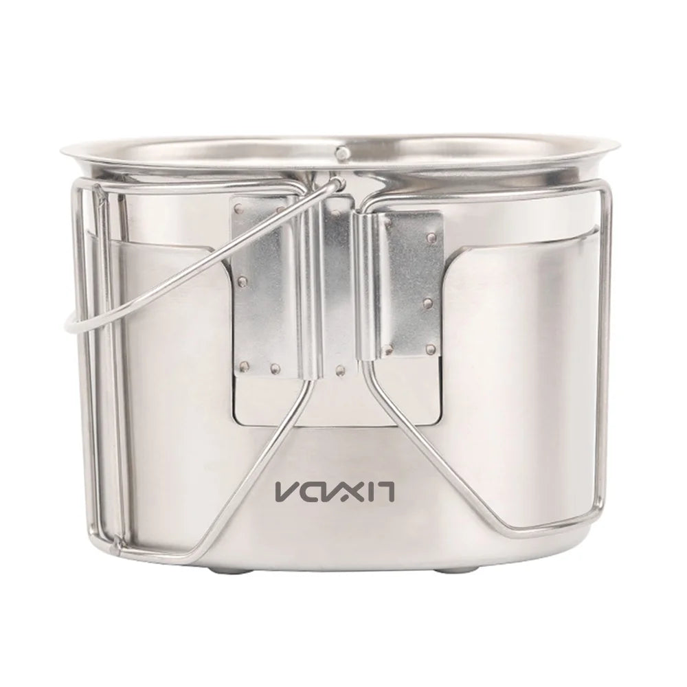 Stainless Steel Camping Cookware Pot and Wood Stove Set L7647