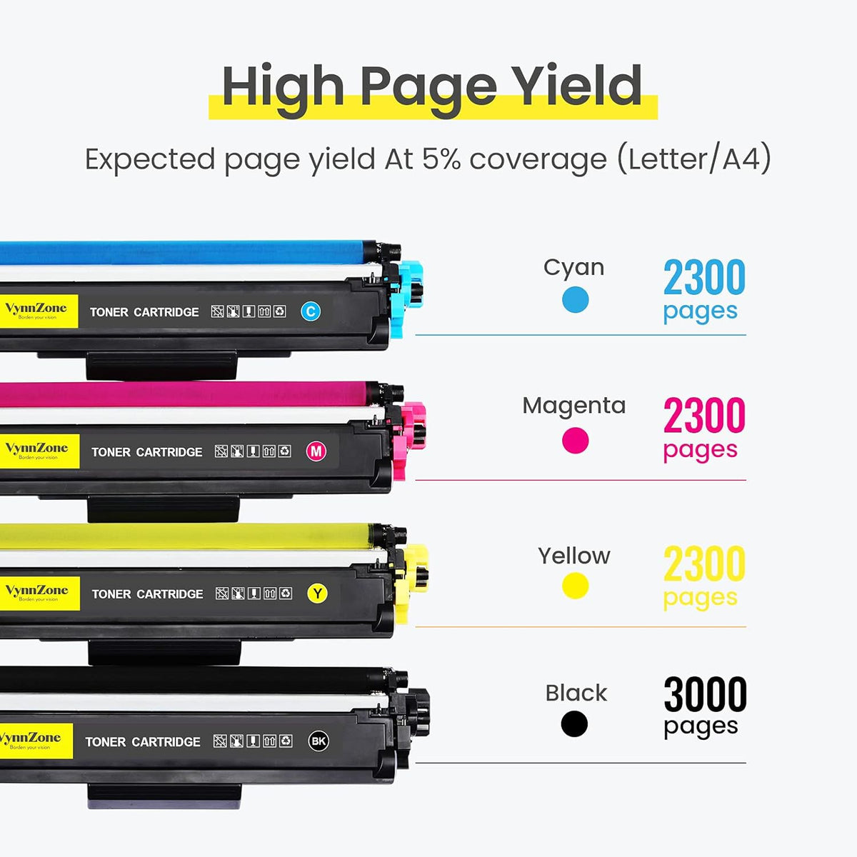 Toner Cartridge 4 Pack Black Cyan Magenta Yellow T919