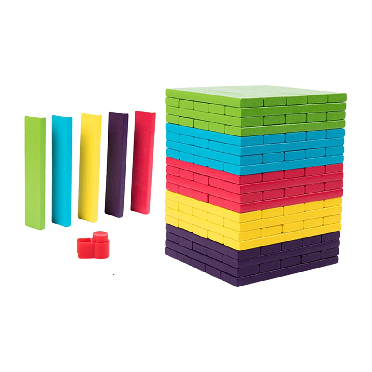 100 Pieces Wooden Stacking Blocks Building Kits Board Game G300