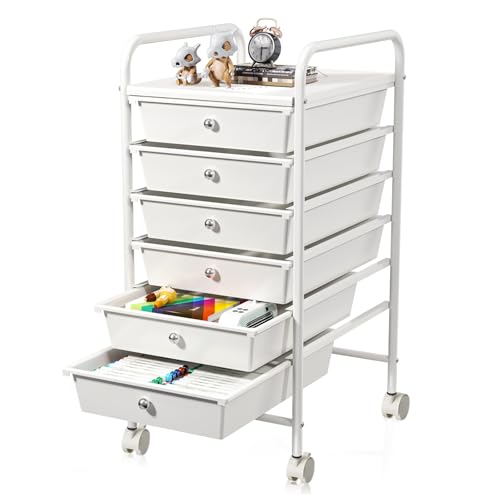 6 Drawer Plastic Rolling Storage Cart I437