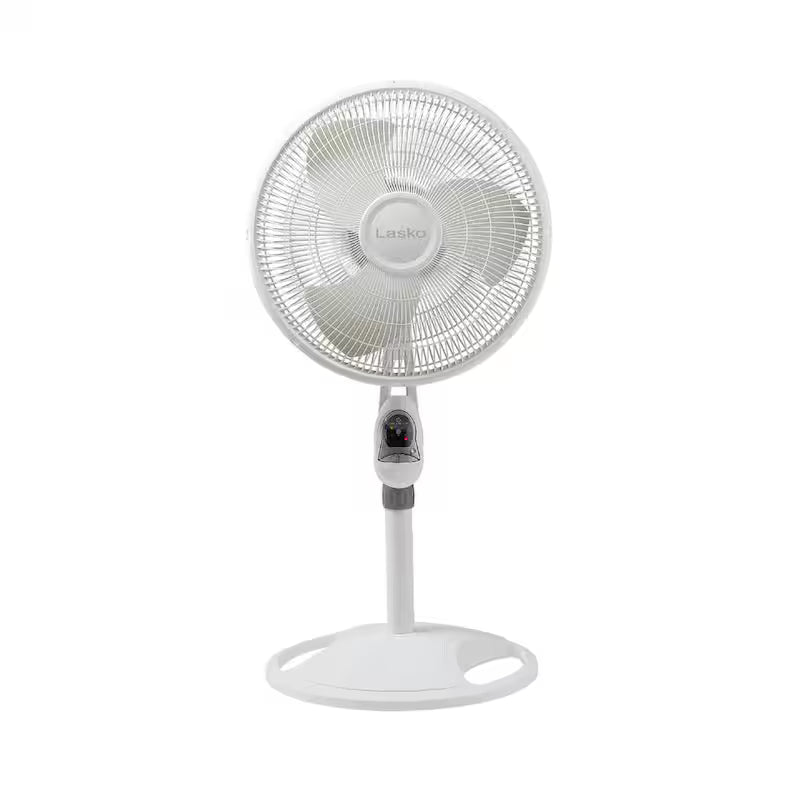 16 in. 3 Speed Oscillating Pedestal Fan with Remote Control in White I306507