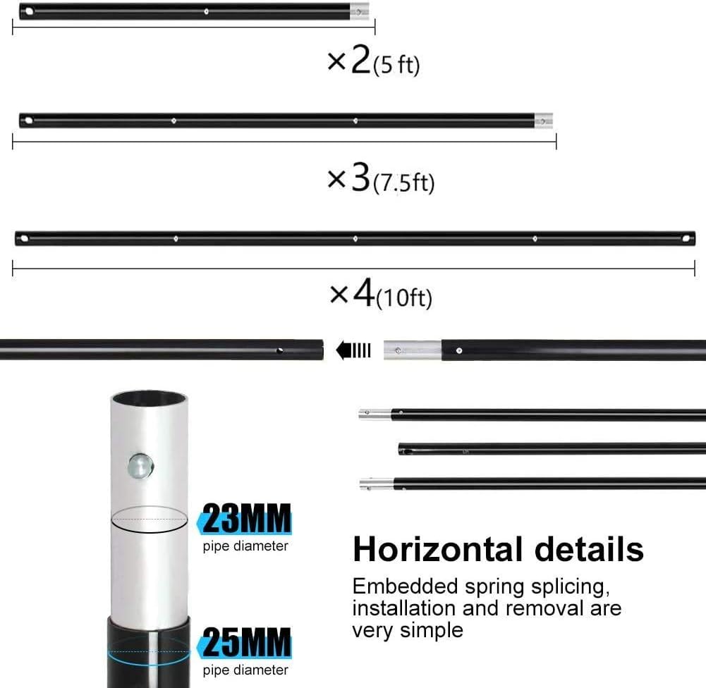 8.5X10ft Adjustable Background Support System with Carry Bag U72232