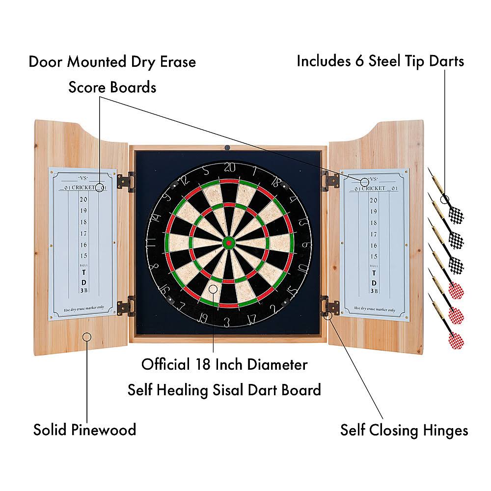 Dart Cabinet Set with Darts and Board C650269