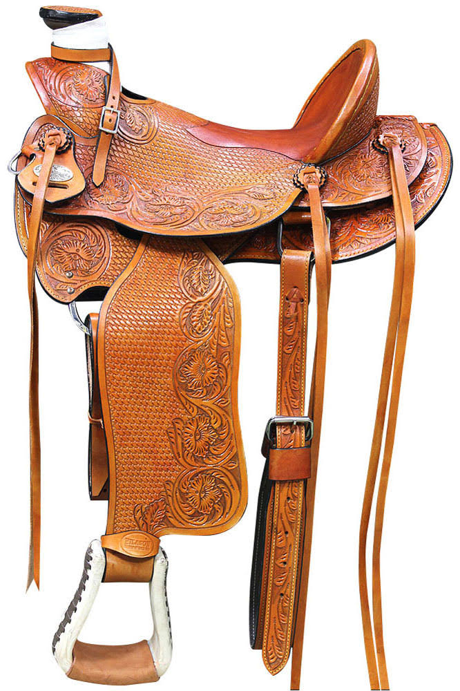 Beige Leather Ranch Roping Saddle K4314