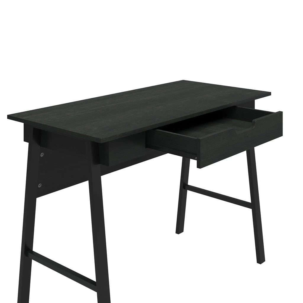 Black Oak Computer Desk with Drawer F5459