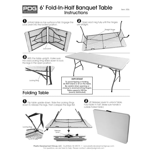 8 Foot Folding Plastic Banquet Table Z6847