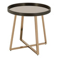 Round Mirrored Top End Table O587573