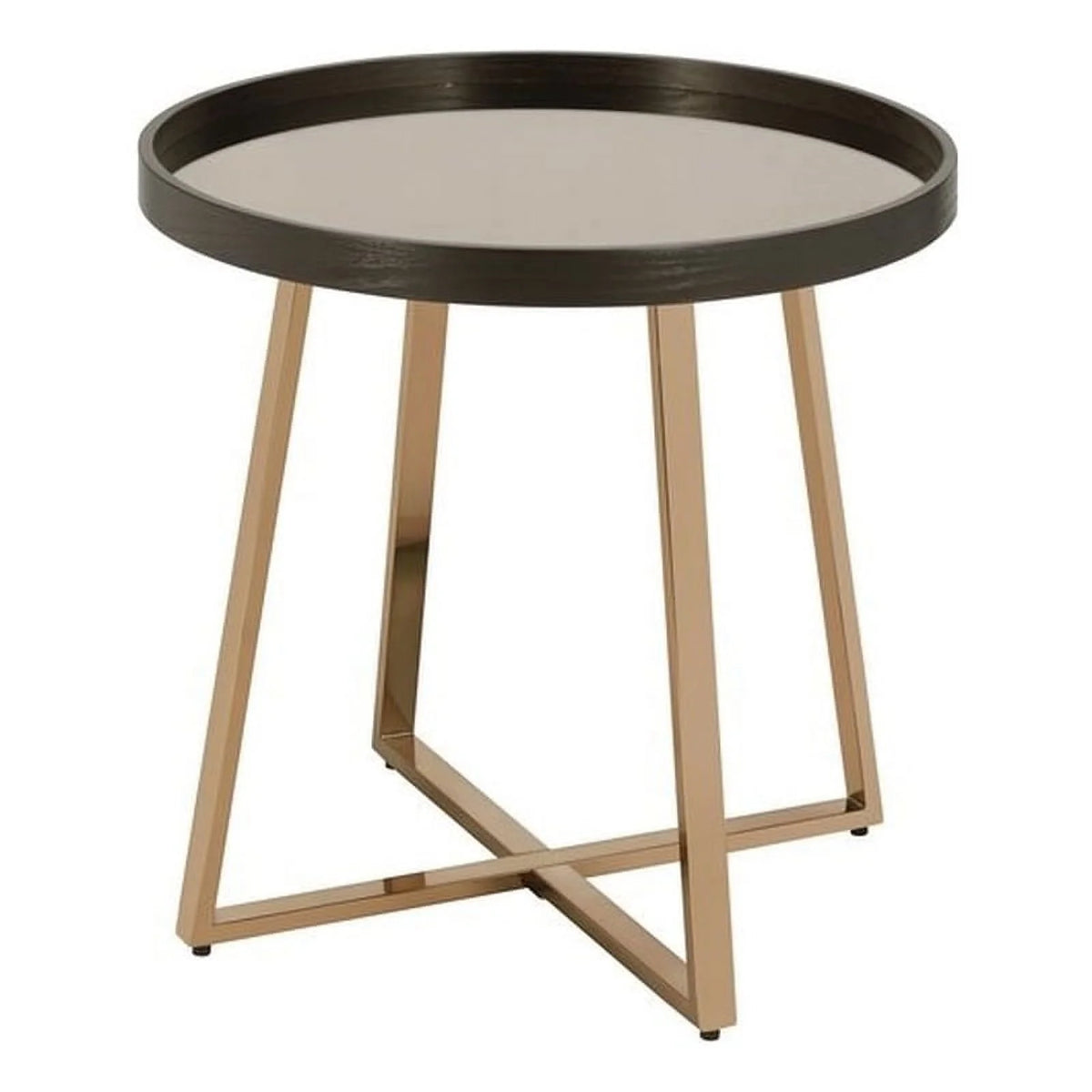 Round Mirrored Top End Table O587573