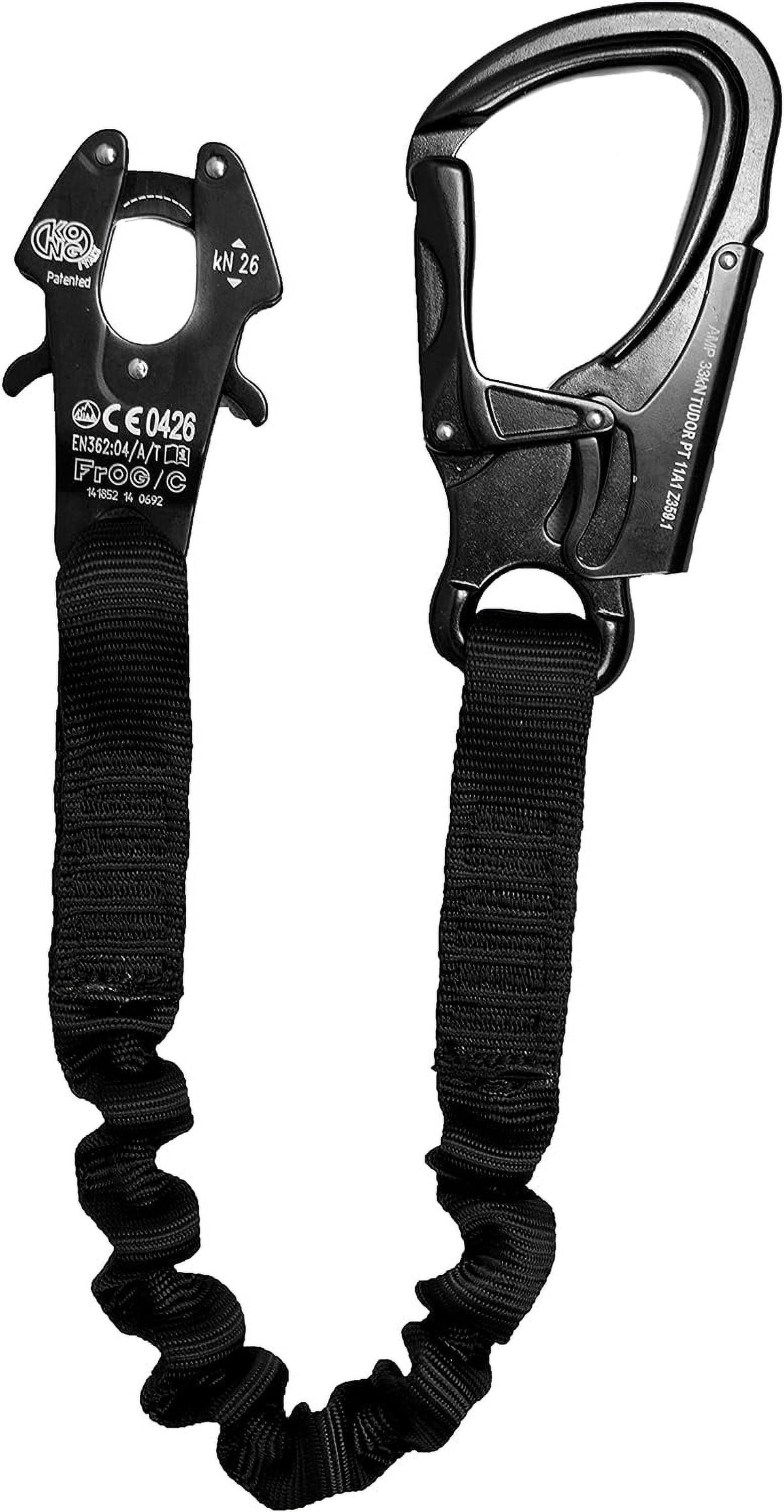 2Ft Elastic Bungee Lanyard with Snap Hook, Black, 24 Inches H615