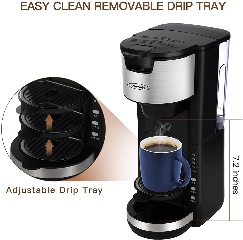 Single Serve Coffee Maker with 6 to 14 oz Brew Sizes O111082