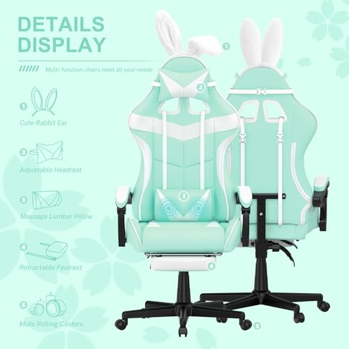 Gaming Chair with Footrest and Lumbar Support L493