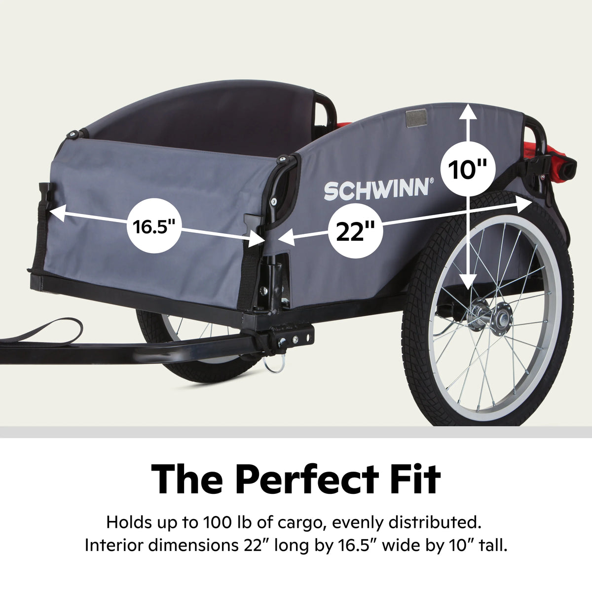 Cargo Trailer, 100 lbs capacity, gray / red R620102