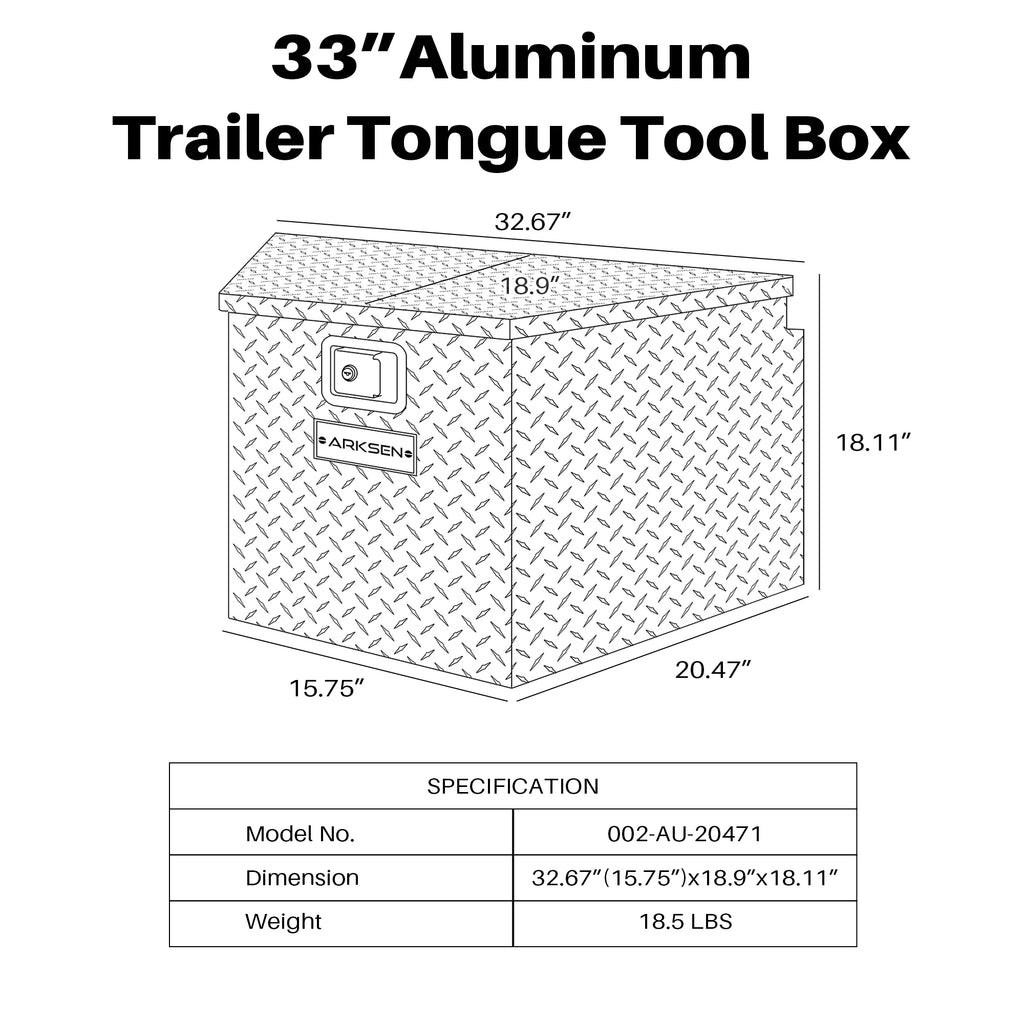 Aluminum Tongue Storage Tool Box D9623
