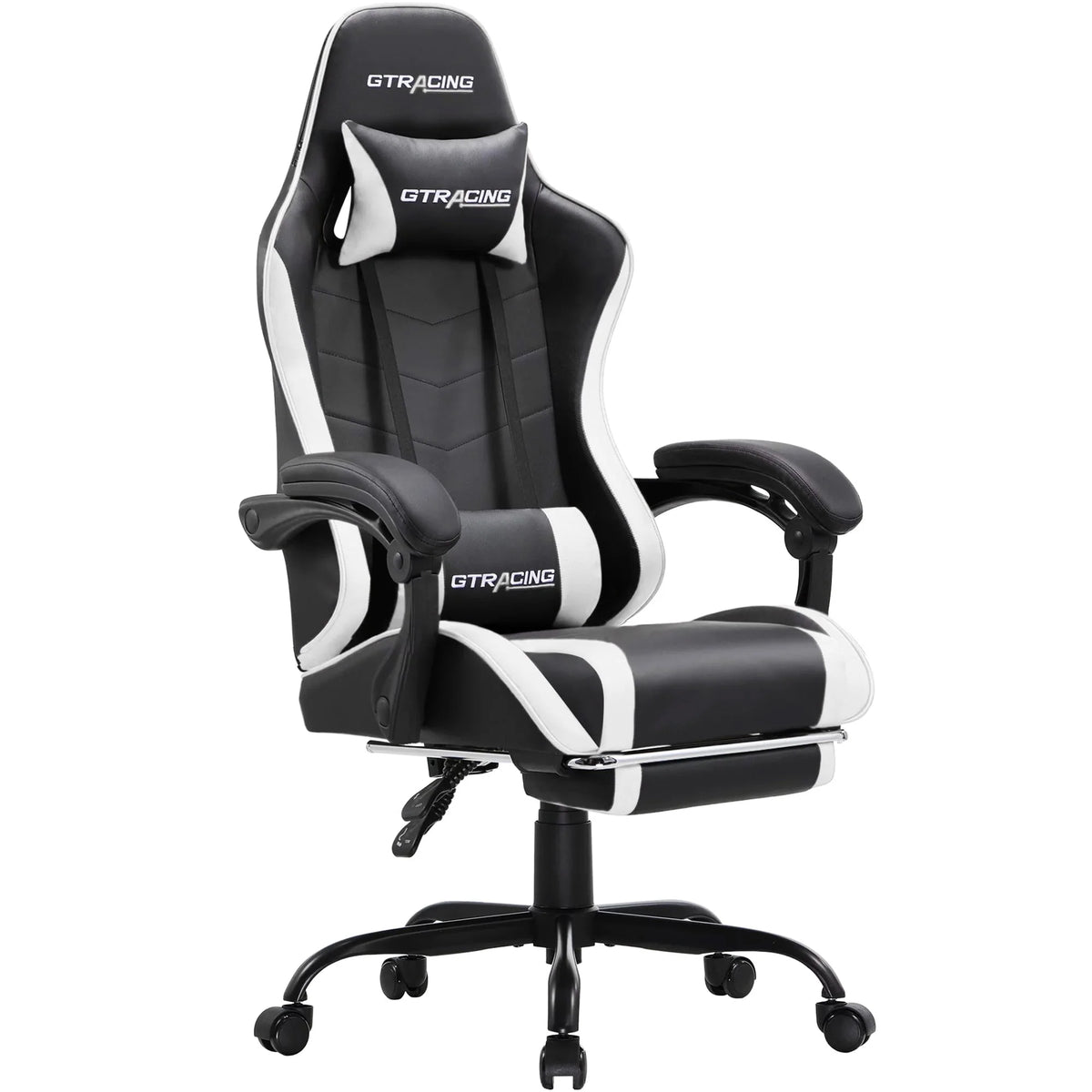 White Gaming Chair with Footrest K450278