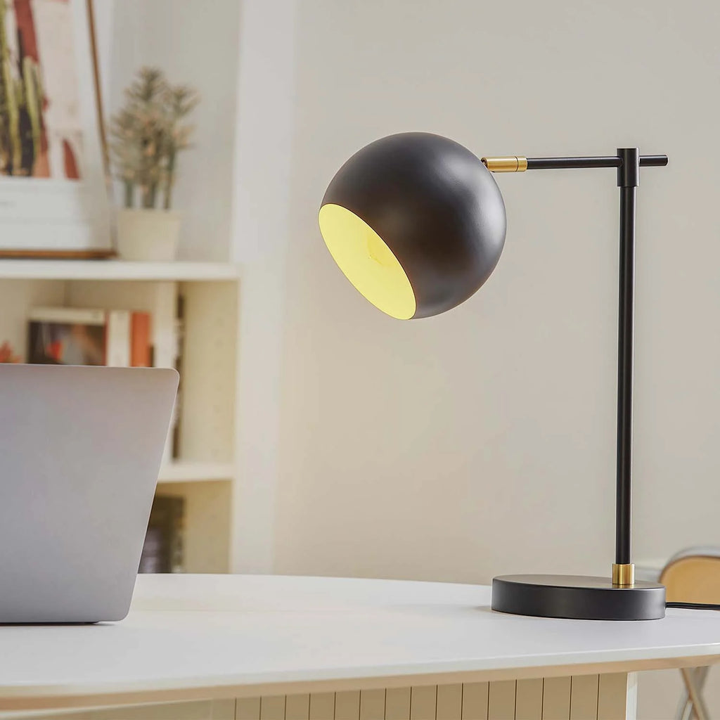 18" Matte Black Table Lamp Y607