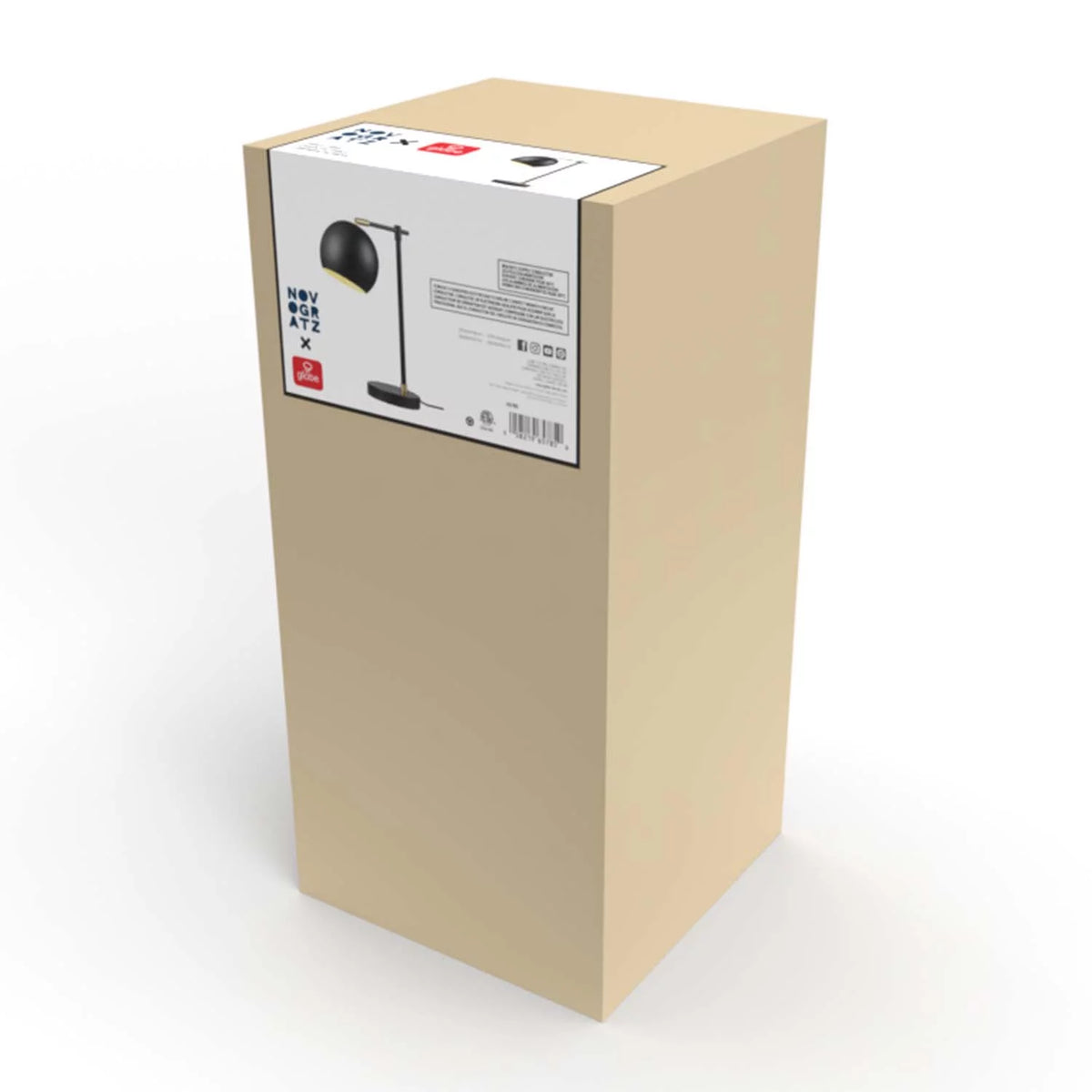 18" Matte Black Table Lamp Y607