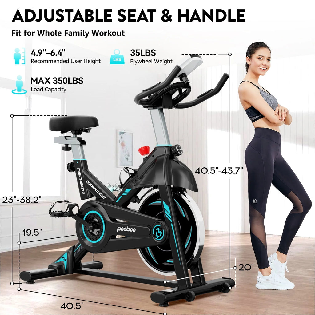 Indoor Cycling Bike Magnetic Stationary Exercise Bike 40lbs Flywheel W83406