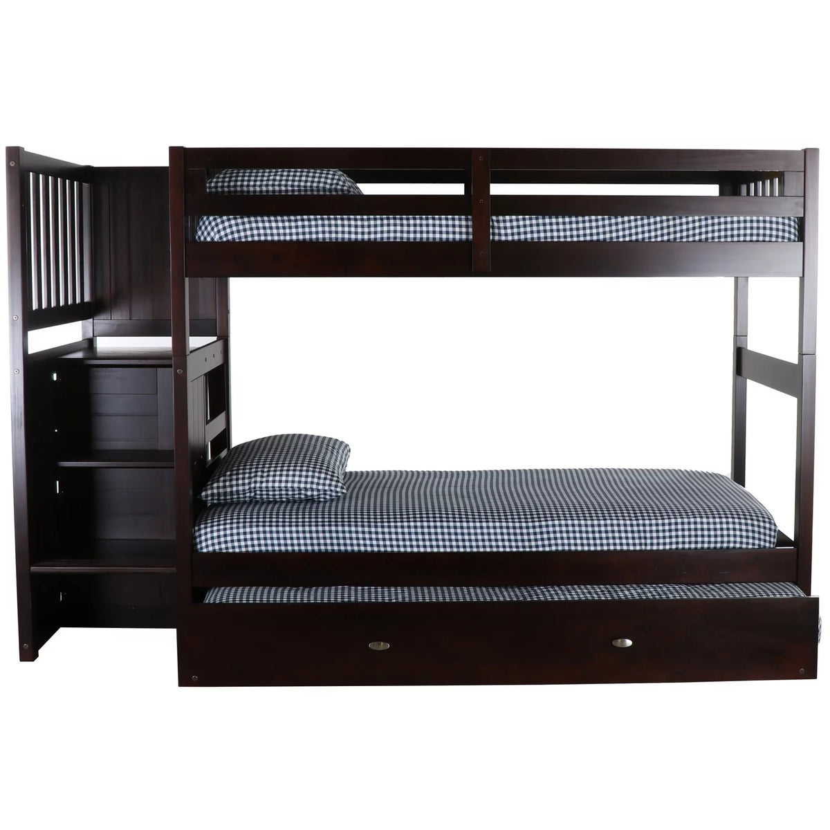 Solid Pine Bunk Bed in Dark Espresso Y17303