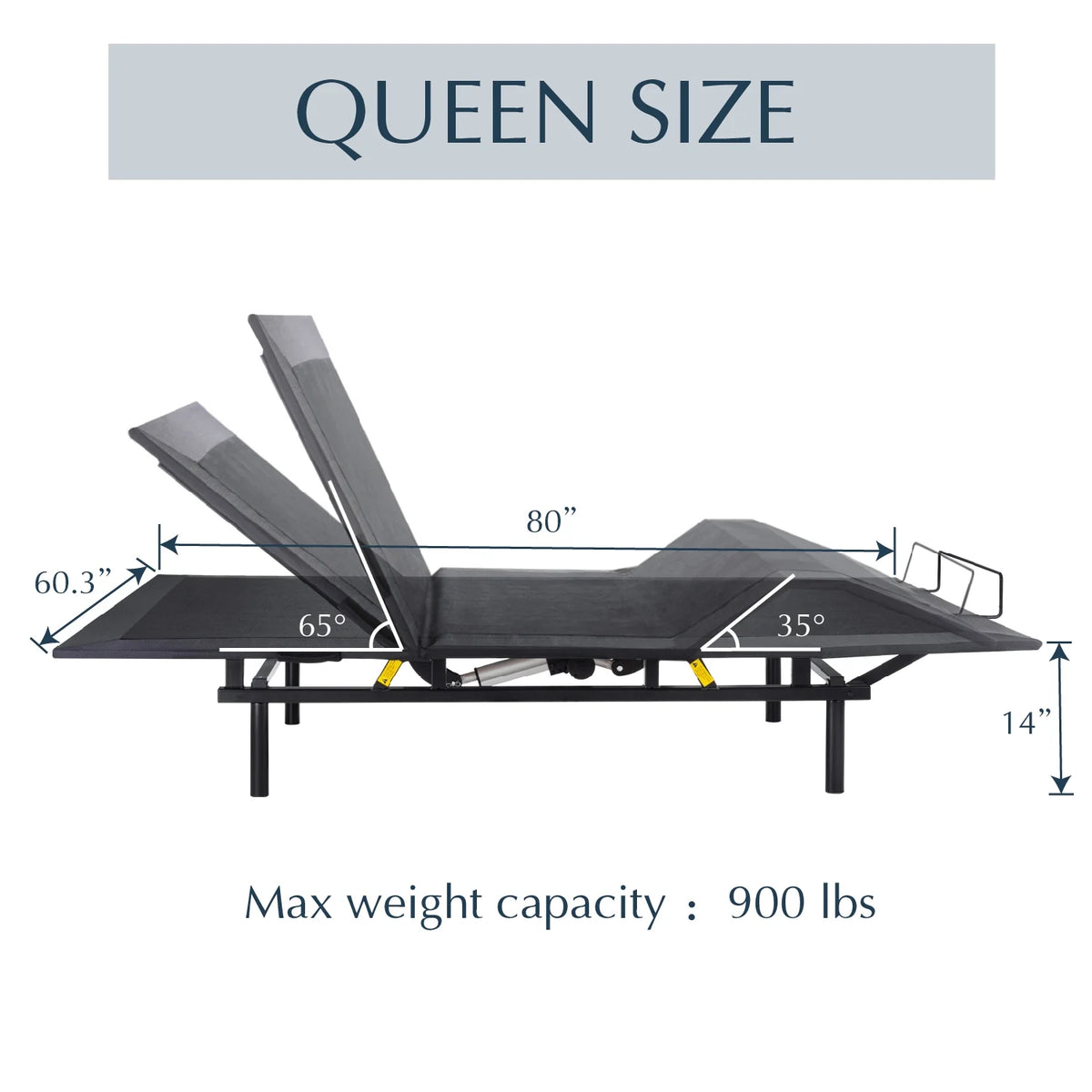 Queen Size Ergonomic Electric Adjustable Bed Base Frame B4703
