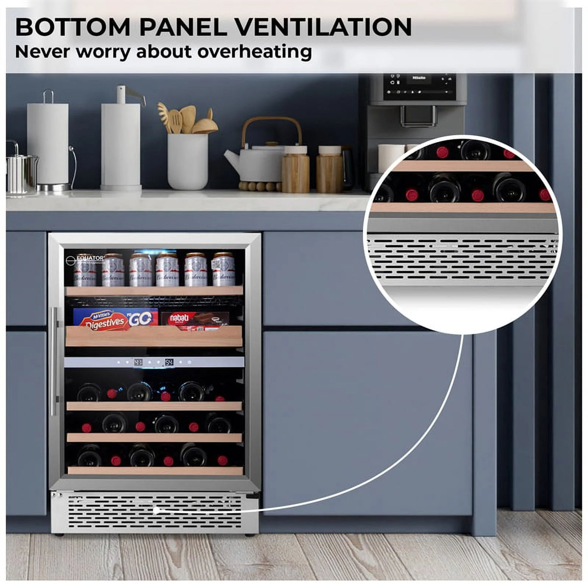 2-Zone Gourmet Center with Wine Bottle Storage A374416