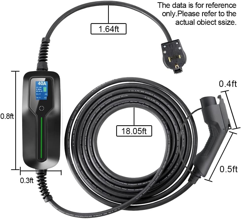 Level 2 EV Charger 40 Amp with NEMA 6-50 Plug 20 feet Cord 240V J1772 Charging Cable P337