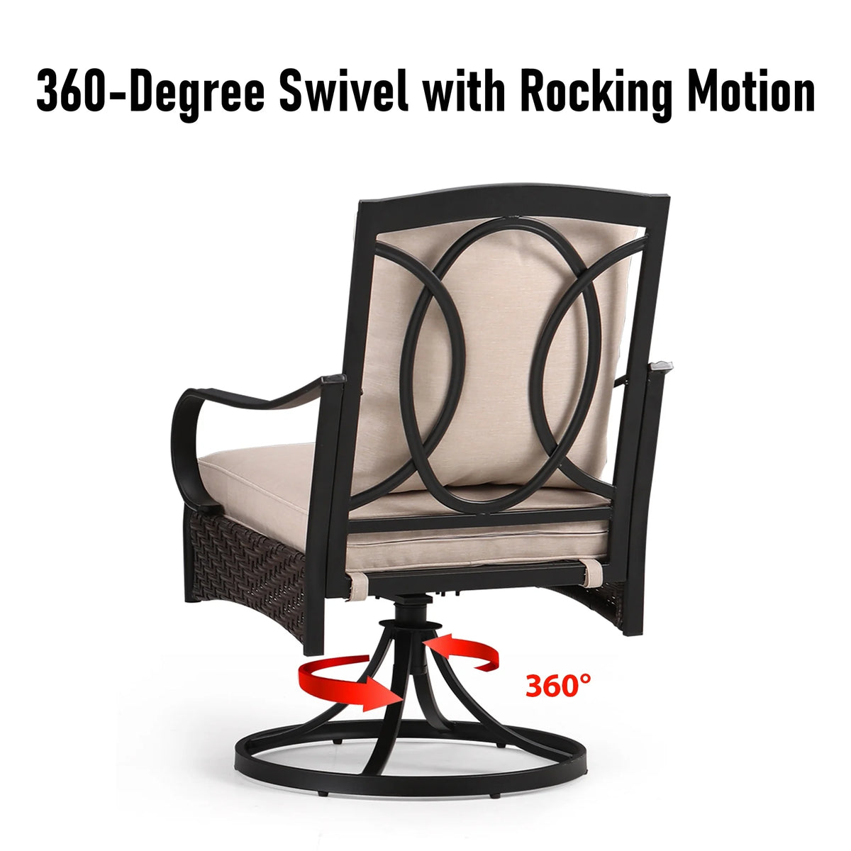 5-Piece Wicker Patio Conversation Set with Fire Pit Table G756204