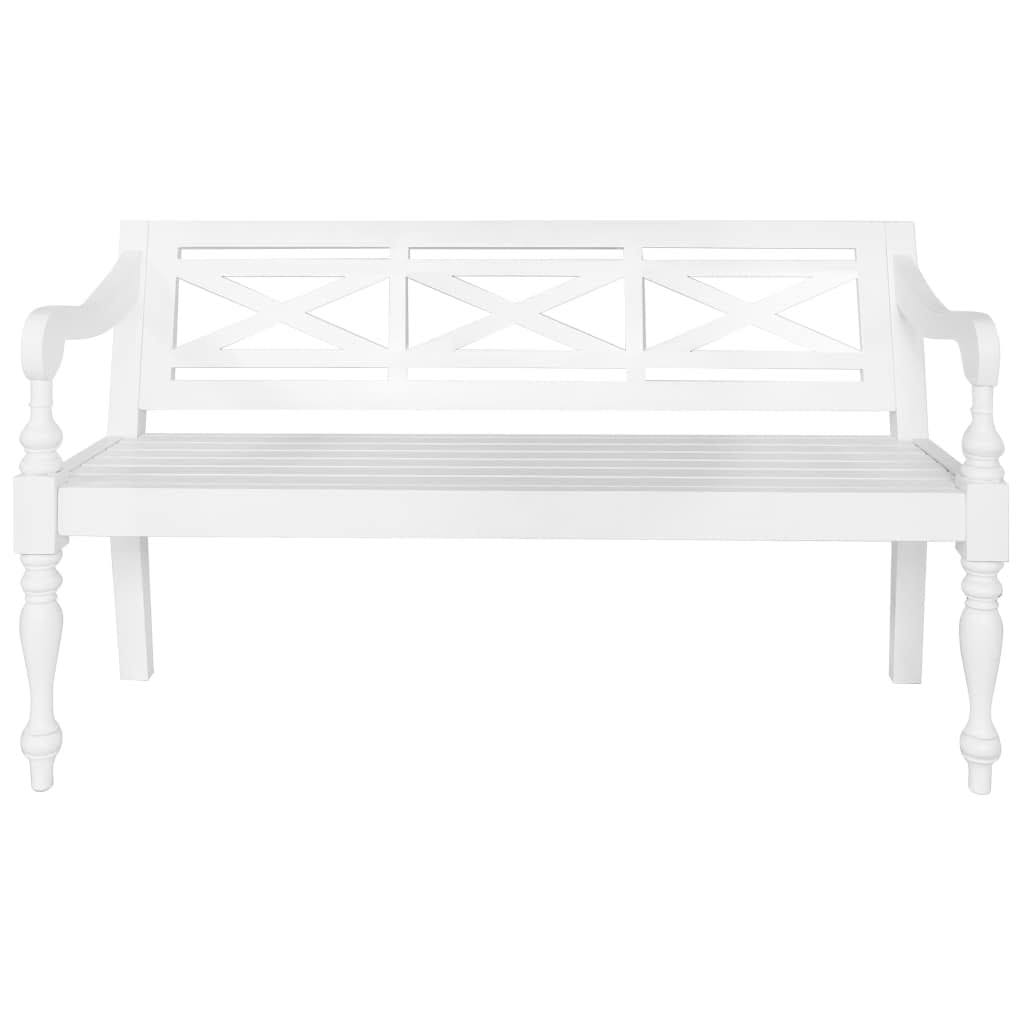 Solid Mahogany Wood White Bench W3129