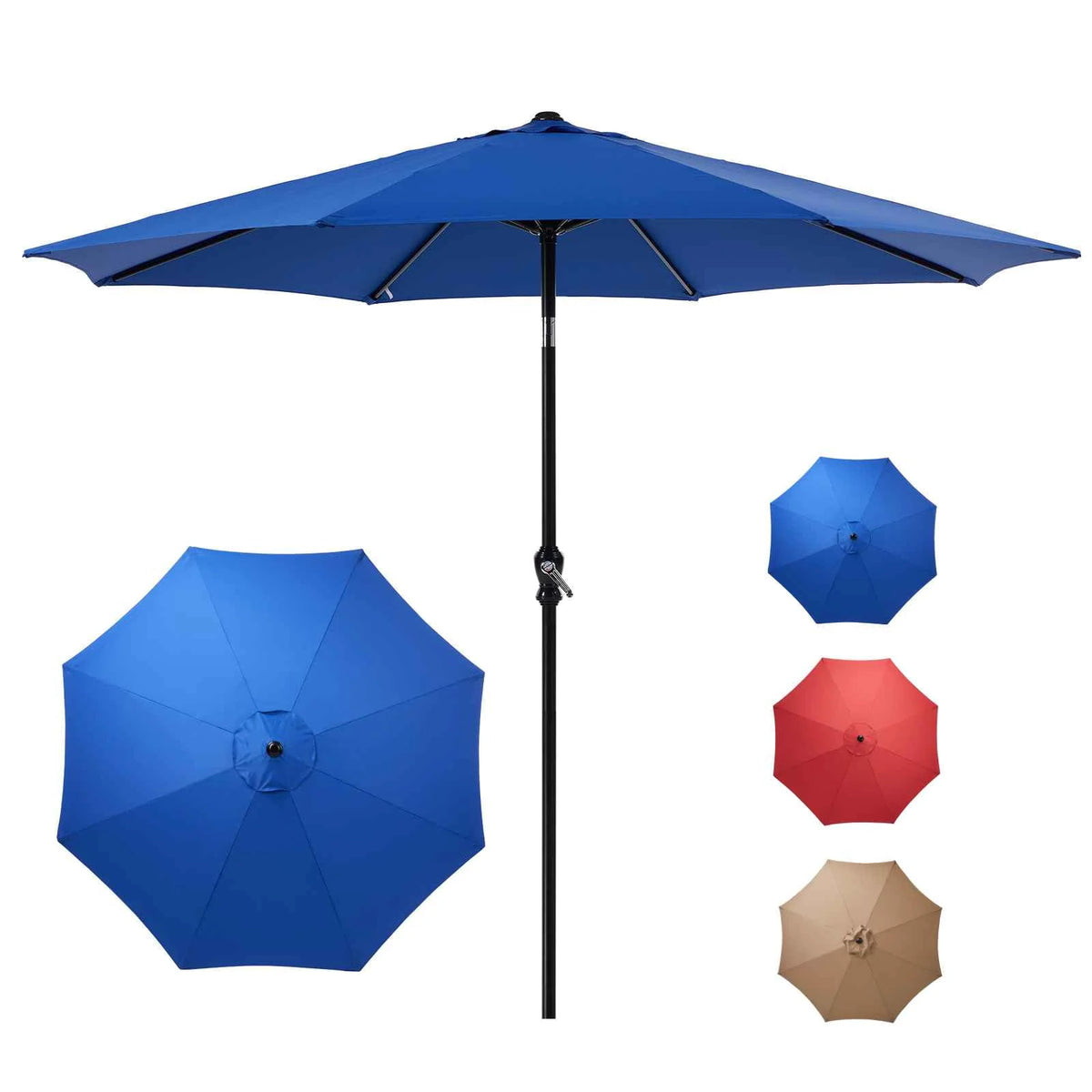 9-FT Outdoor Patio Umbrella with Push Button Tilt and Crank A967046