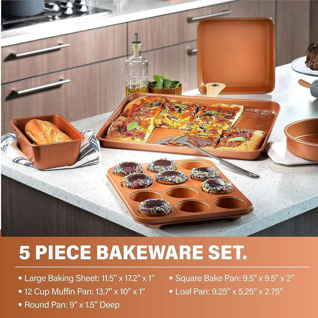 20 Piece Nonstick Ceramic Cookware and Bakeware Set L823556