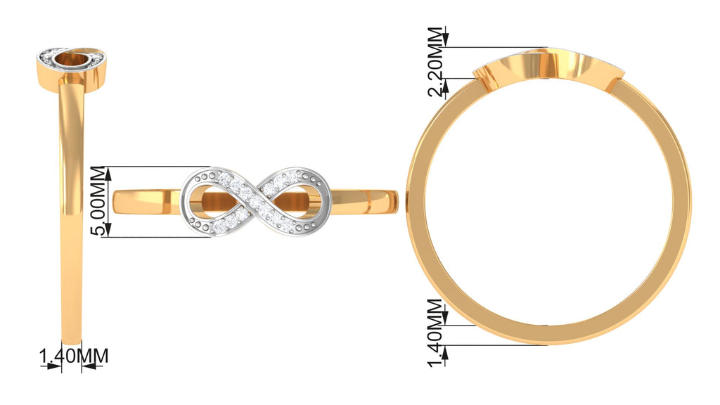 Two Tone Gold 925 Sterling Silver Infinity Ring A813