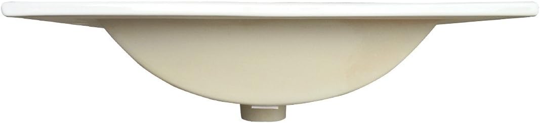 White Drop-in Rectangular Bathroom Sink with Overflow C431