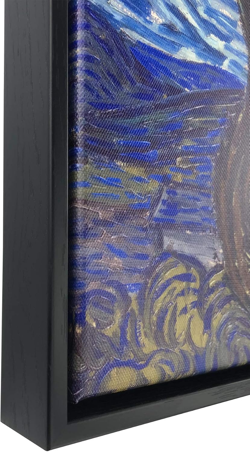 Framed Wall Art Canvas Prints of Starry Night Paintings Reproduction Black Frame Z472