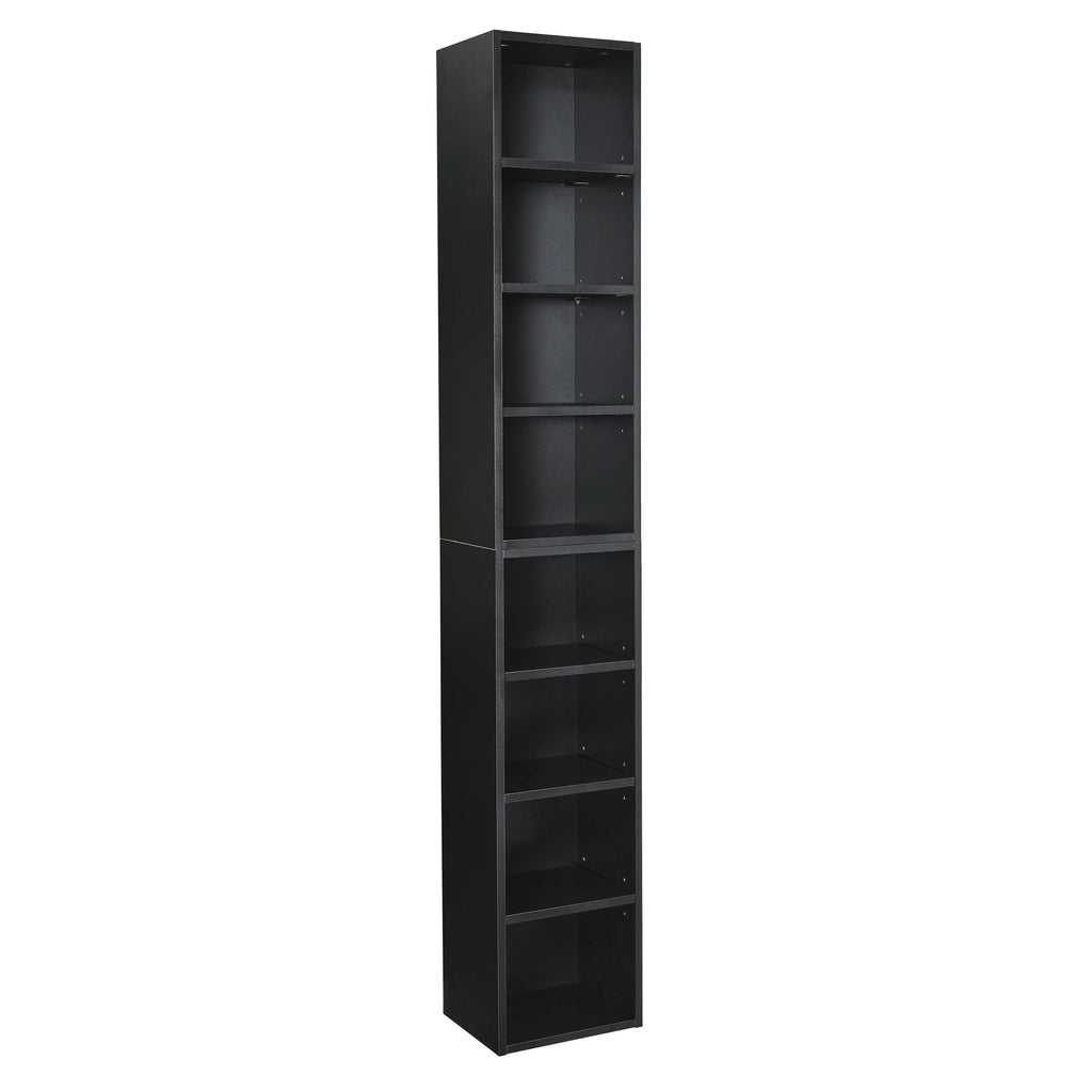 8-Tier Tall Narrow Bookcase with Adjustable Shelves K1382